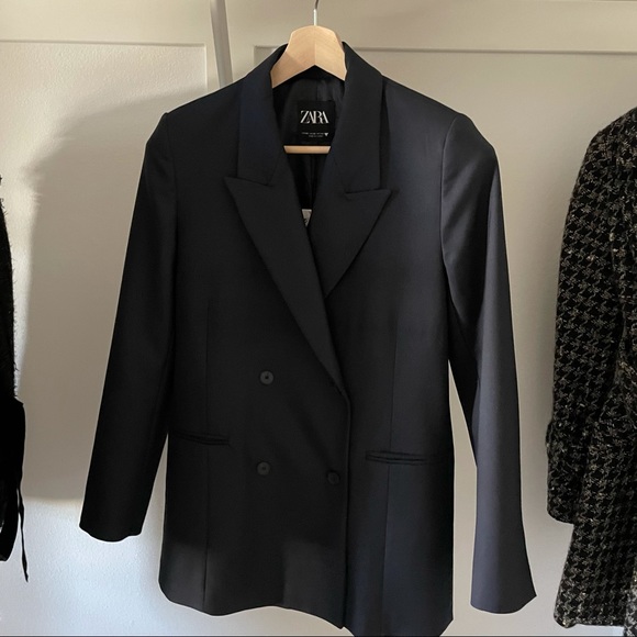 ZARA NAVY BLAZER - Picture 11 of 16